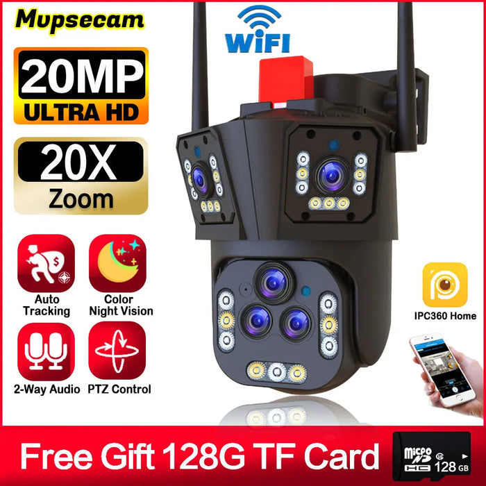 20MP Smart Outdoor Security Camera with 20X Zoom & PTZ