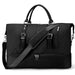Large black travel weekender bag with shoulder straps and multiple compartments for women's hospital and carry-on use