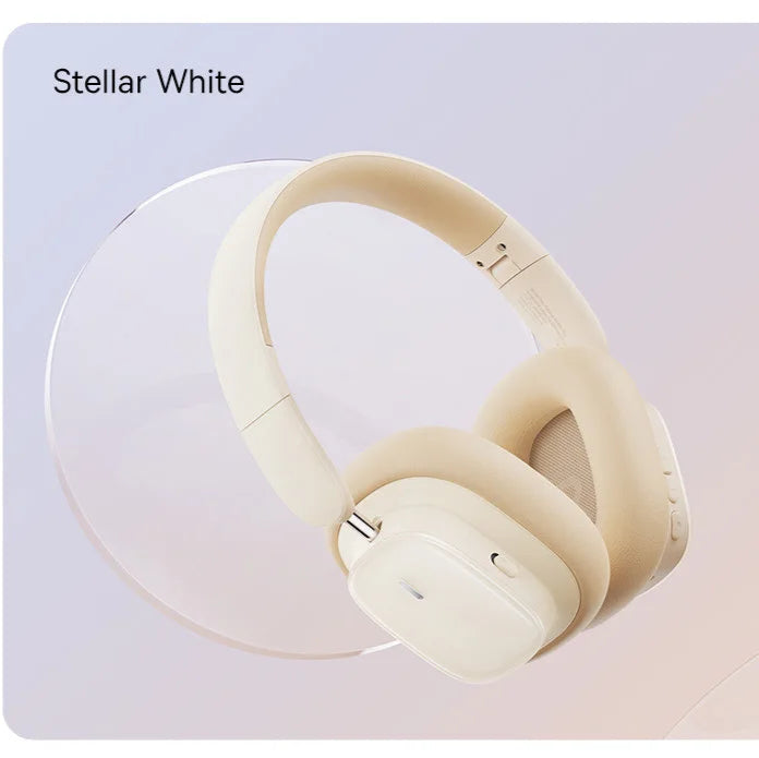 Bluetooth Headphones with Mic, Hi-Fi Sound, ANC, 100h Playback White