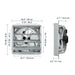 Wall mount shutter exhaust fan with aluminum construction and 30-inch AC motor cooling feature