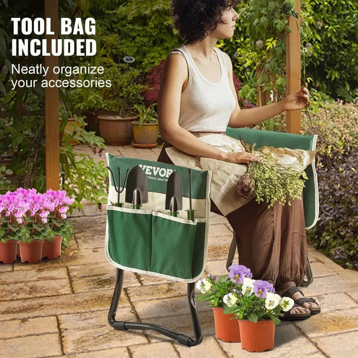 Sturdy Carbon Steel Frame Garden Kneeler and Seat with Handrails