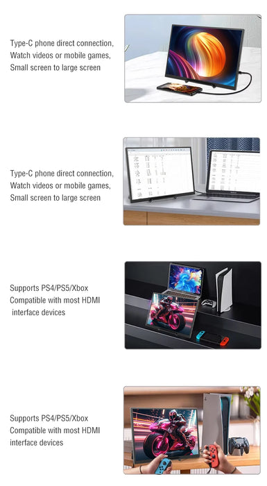 10.5-Inch Portable Monitor 1280P HDR Display for Laptop or Console