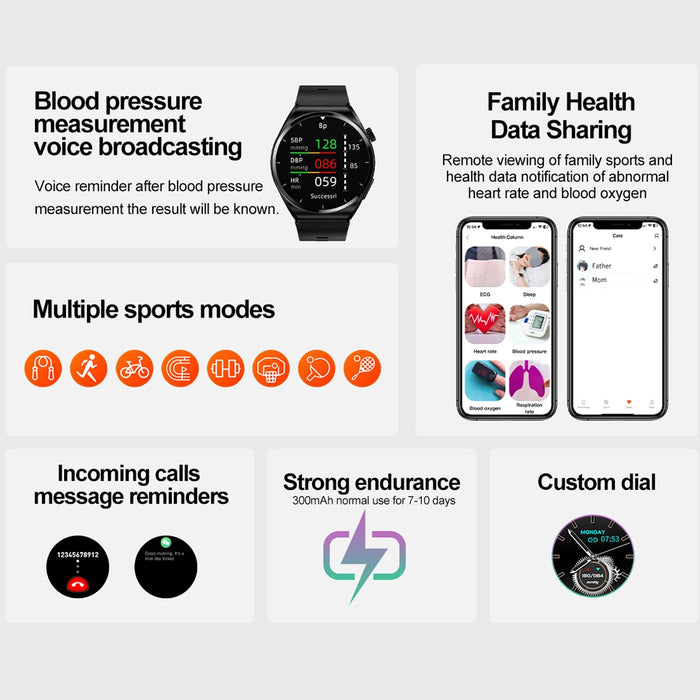 Smart Health Watch with Air Pump & Blood Pressure Monitor