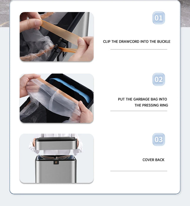 50L Automatic Induction Trash Can for Kitchen or Bathroom