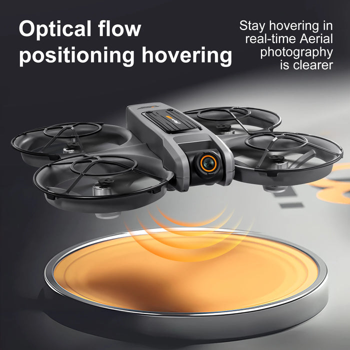 Foldable 8K Drone with Display and 3 Batteries Gray
