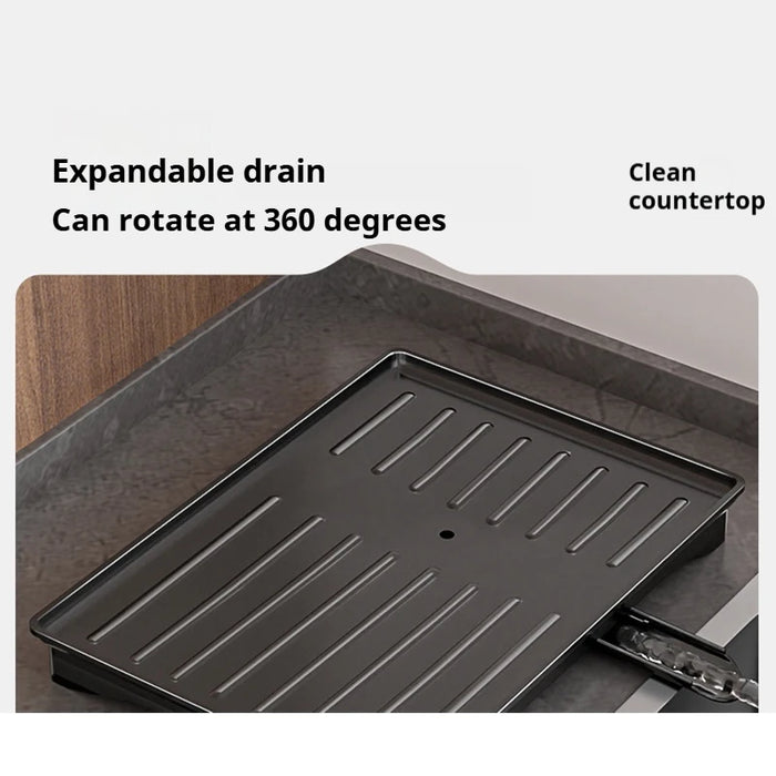 Large 2-Tier Kitchen Dish Rack with Drainboard & Utensil Holder
