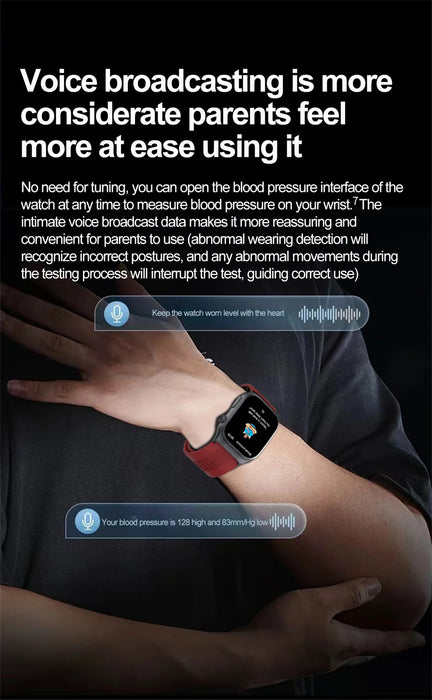Bluetooth Smartwatch with Blood Pressure, ECG, Body Temp & NFC