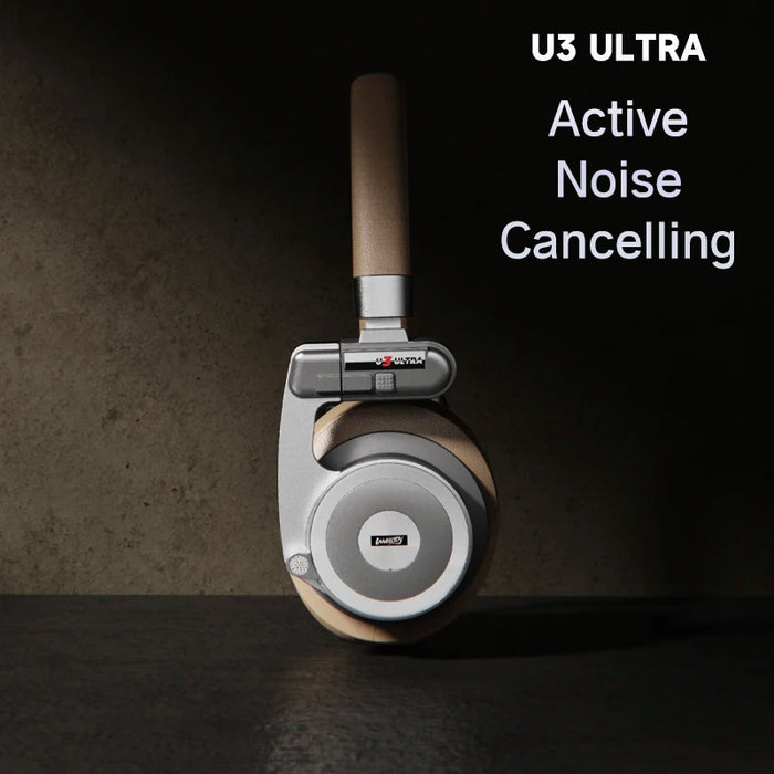 Silver Bluetooth Headphones with ANC, App Support, Volume Control