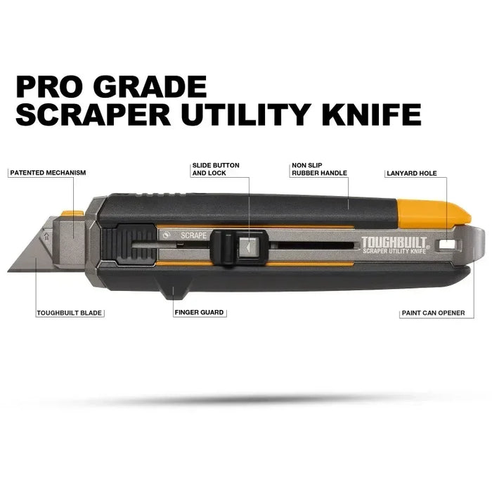 Scraper Utility Knife with Safety Locking Mechanism for Stability