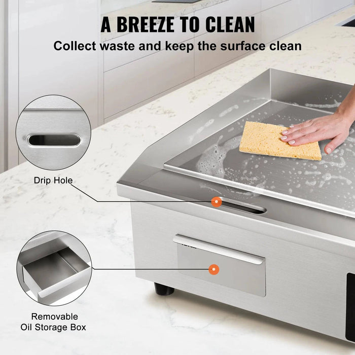 Package includes 1 x Commercial Electric Griddle Countertop Flat Top Grill