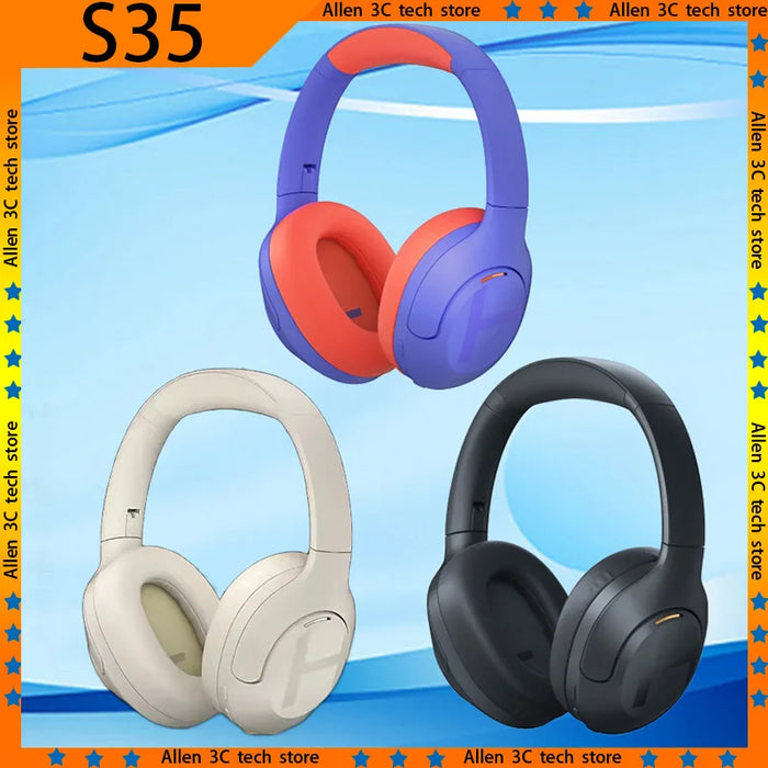 S35-Blue Noise Cancelling Over-Ear Headphones, 40mm Driver