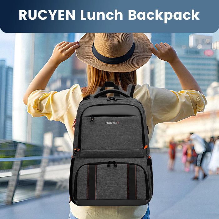 156-inch Insulated Lunch Backpack Cooler Bag in Purple for Picnics and Travel