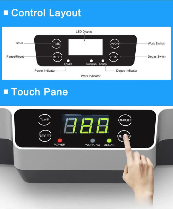 Ultrasonic jewelry cleaner with detachable tank, handles, and degas function for super cleaning effect