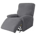 Recliner sofa cover in dark grey with elastic jacquard fabric