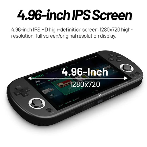 Handheld Game Console 5'' IPS Screen Linux System with Joystick and RGB Lighting, Retro Video Game Player -Trimui Grey - Portable gaming device with vibrant 5 inch display and customizable RGB lighting