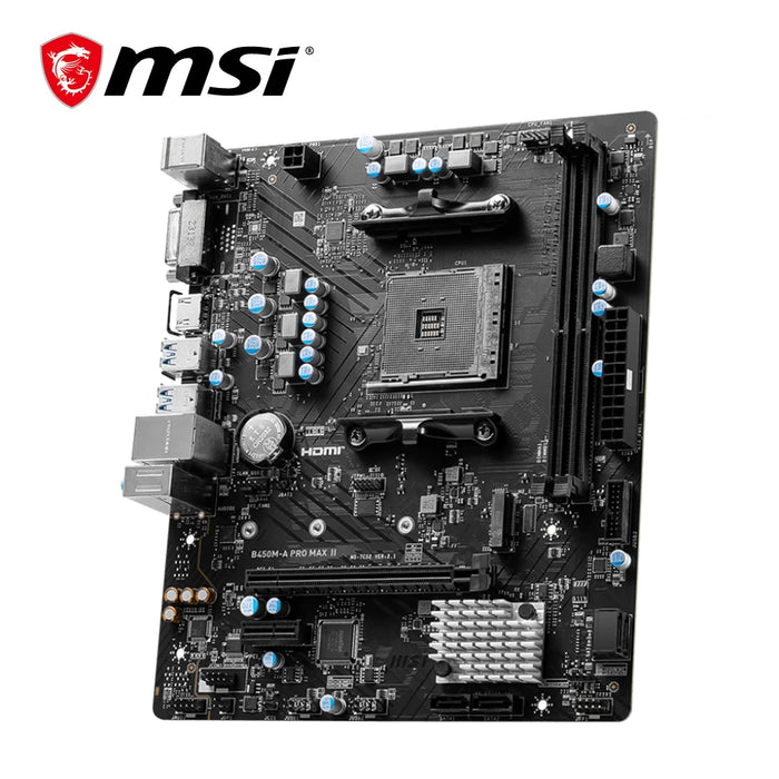 AMD B450 chipset for stable and efficient system performance, dual-channel DDR4 memory support up to 64GB