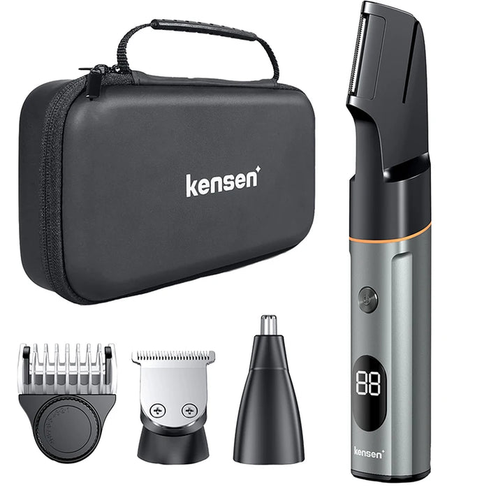 Body Hair Trimmer Kit IPX6 Waterproof 3 in 1 Electric Shaver Nose Beard Clippers for Men