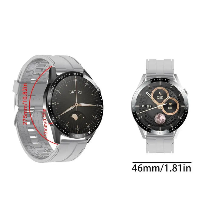 Waterproof smartwatch with blood glucose monitoring, 20 sports modes, and compass