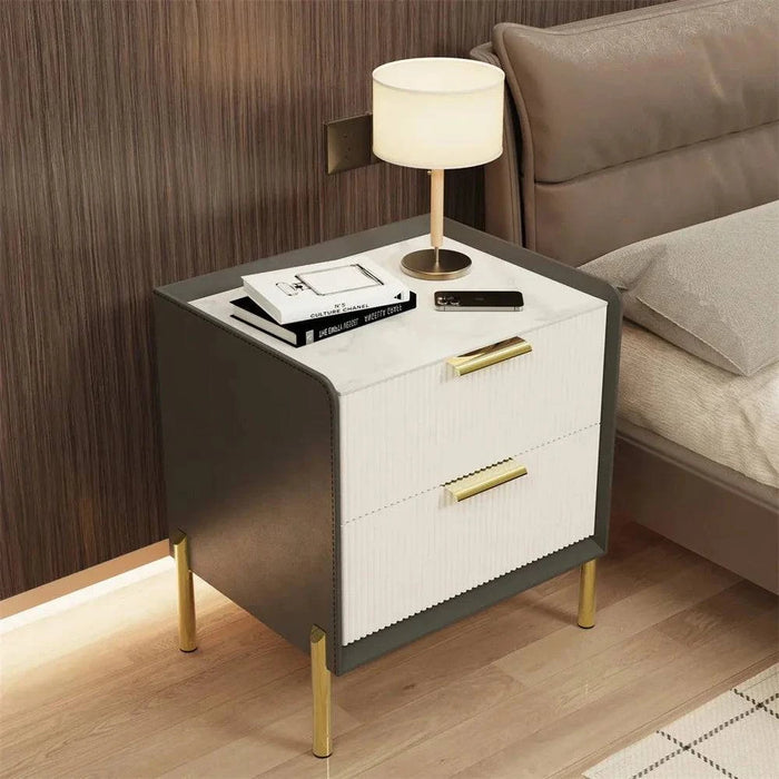 Modern Bedside Table with Drawers, White Storage, Perfect for Small Spaces