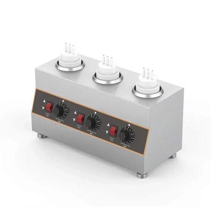 Stainless Steel Sauce Heating Dispenser with 650ml Bottles 3 bottle machine