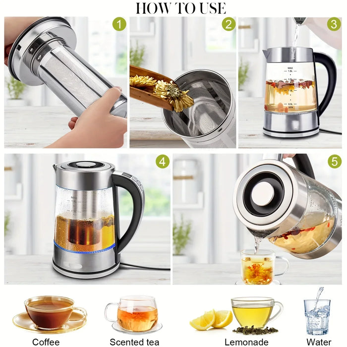1.8L Electric Kettle with 12 Temps and 24H Keep Warm