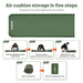Self-inflating camping mattress in green for comfortable sleeping in tents
