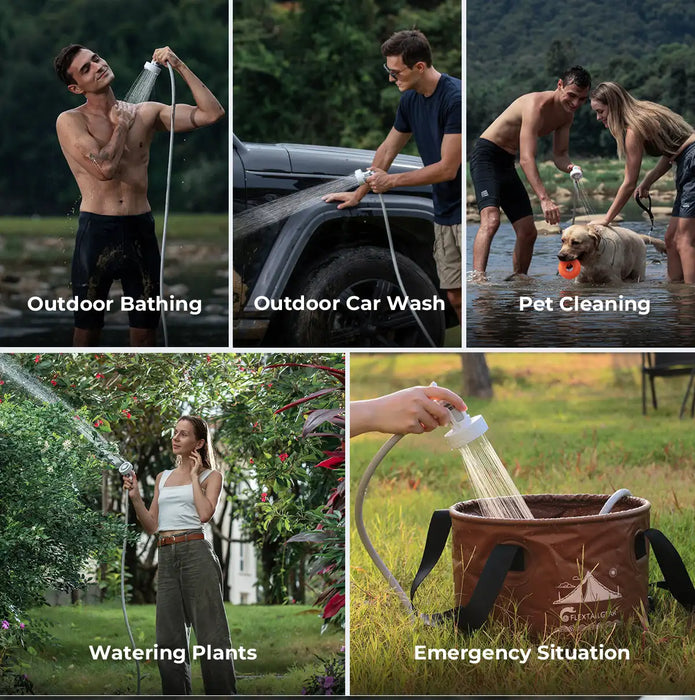Outdoor Camping Electric Shower with Pump