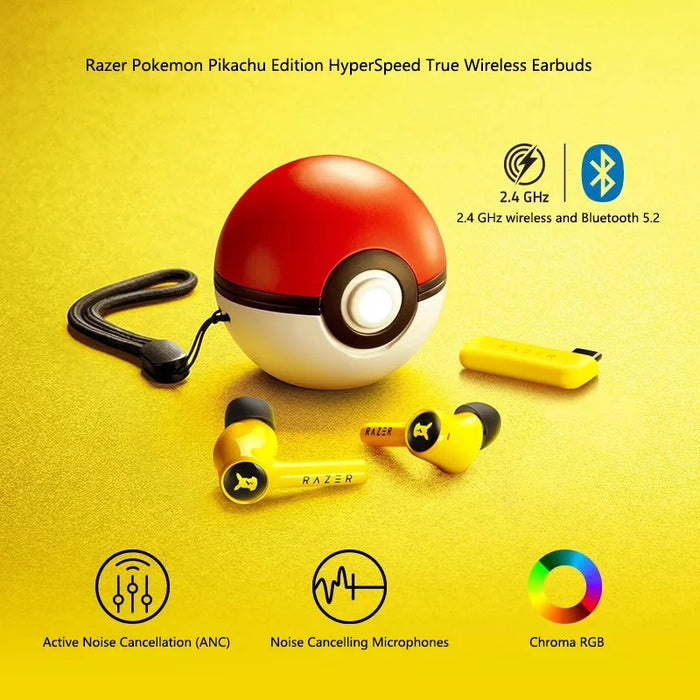 Pikachu Wireless Gaming Headset with ANC and RGB Lighting