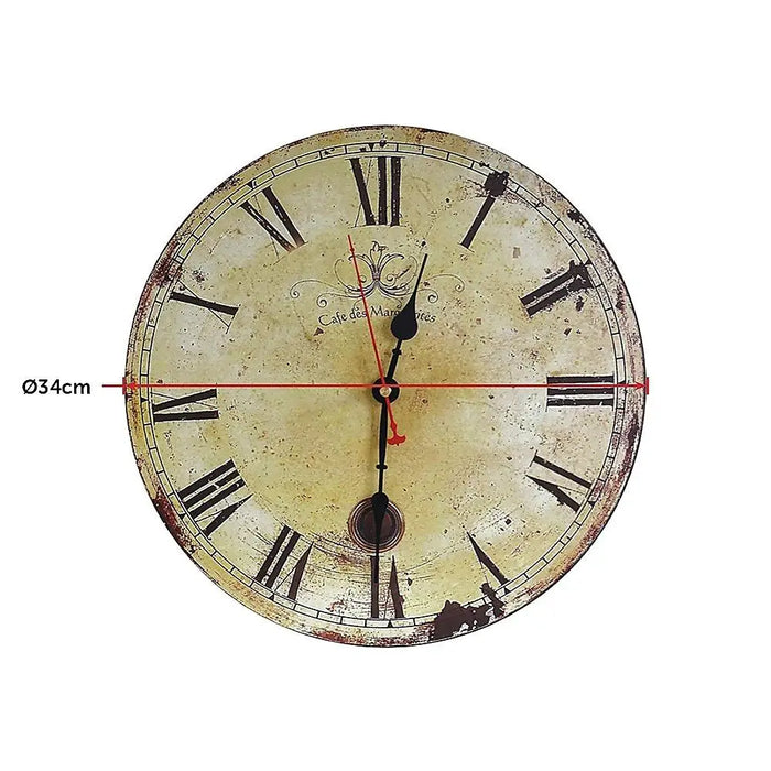 Retro Decorative Wall Clock for Kitchen, Office or Café