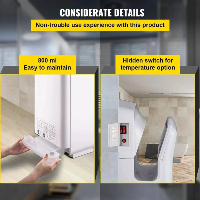 Automatic High-Speed Jet Hand Dryer Double-Sided Blade Washroom Dryer (silver) in modern restroom