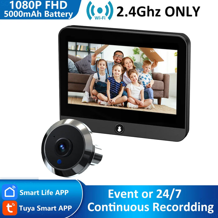 Peephole Camera with 1080P HD Resolution and 43-inch Digital Viewer