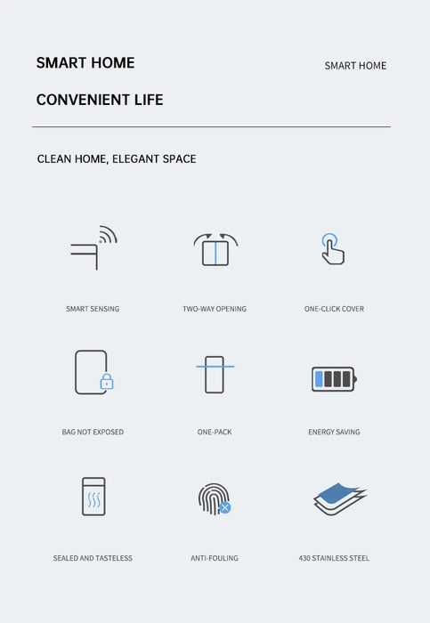 50L Automatic Induction Trash Can for Kitchen or Bathroom