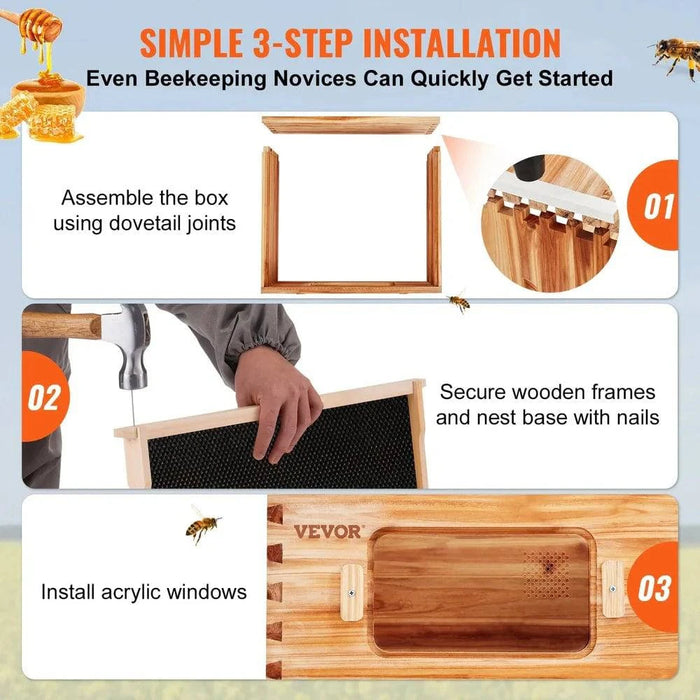 Bee Hive Deep Box Starter Kit with user-friendly assembly and tool-free setup