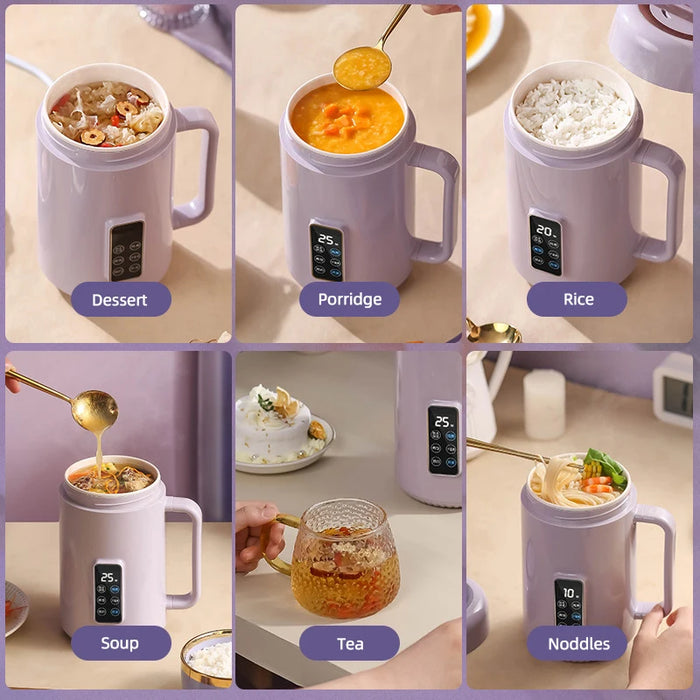 1000ml Mini Slow Cooker for Soup, Porridge & Travel