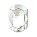 Sophisticated silver asymmetrical wall mirror with beveled diamond edges 