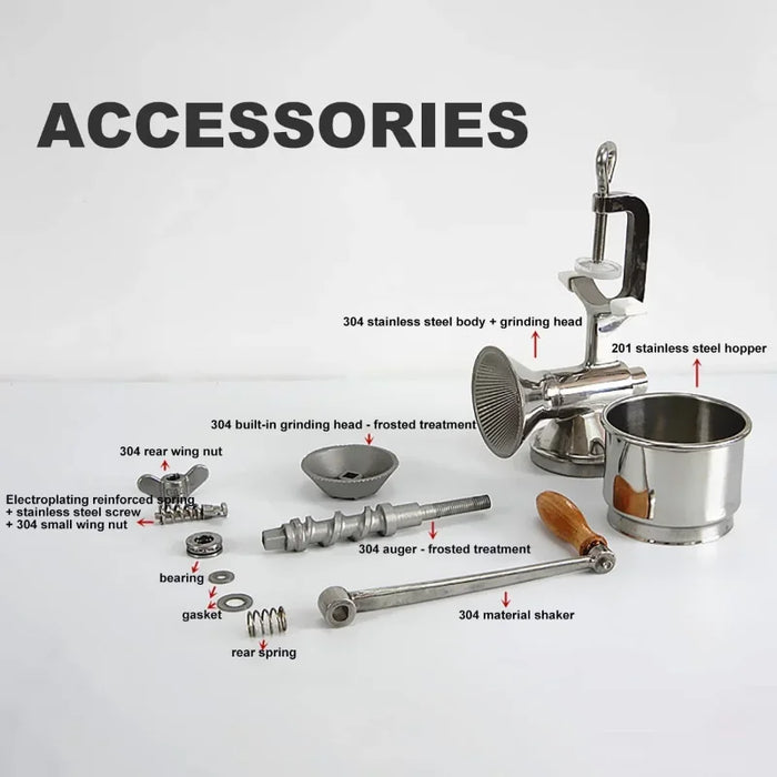 Stainless Steel Manual Food Mill with Wooden Handle