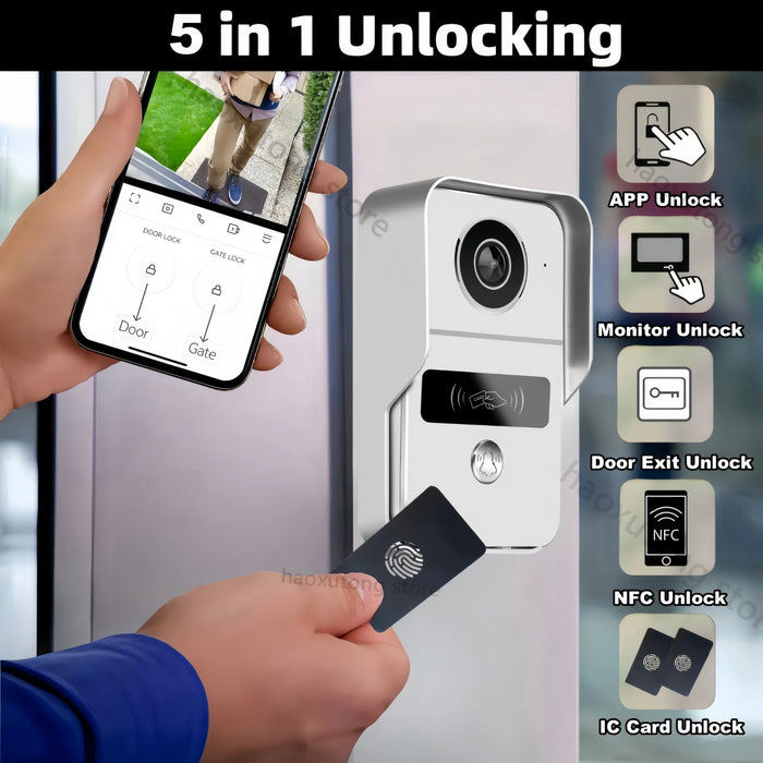 10" WiFi Video Doorbell System with 2-Wire Setup