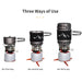  1L cooking system with integrated 025L bowl and 075L pot, gas burner, and piezoelectric igniter 