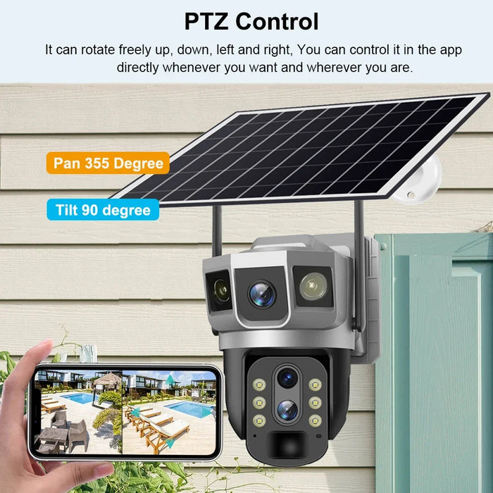 Outdoor 4G CCTV Camera 6K Dual Lens PTZ