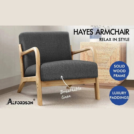 Lounge Chair Accent Fabric Seat Dark Grey - FLUXA