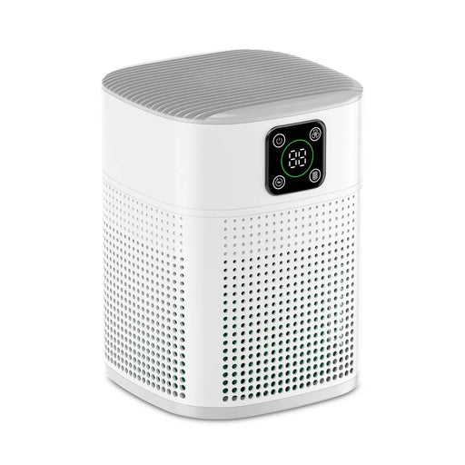 Portable Air Purifier with H13 HEPA & Carbon Filters, Smart Control Panel (White) - FLUXA
