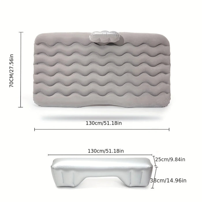 Black inflatable travel mattress for car back seat camping cushion
