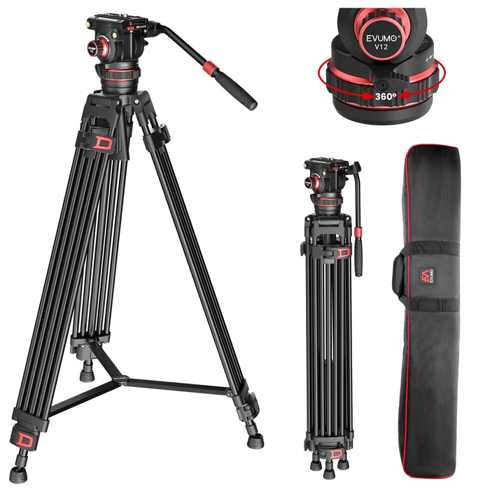 Sturdy 74" Tripod Stand for DSLR, Camcorder, and Phones