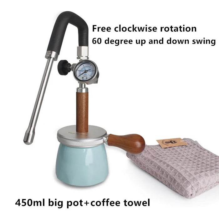 Stovetop Milk Foam Maker with Wood Valve Handle