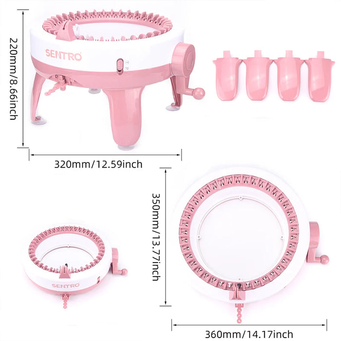 Compact and portable lightweight knitting machine
