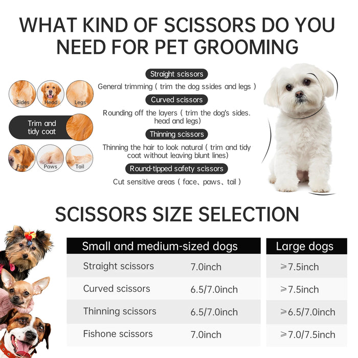 10-Inch Silver Straight Pet Grooming Scissors – 440C Steel