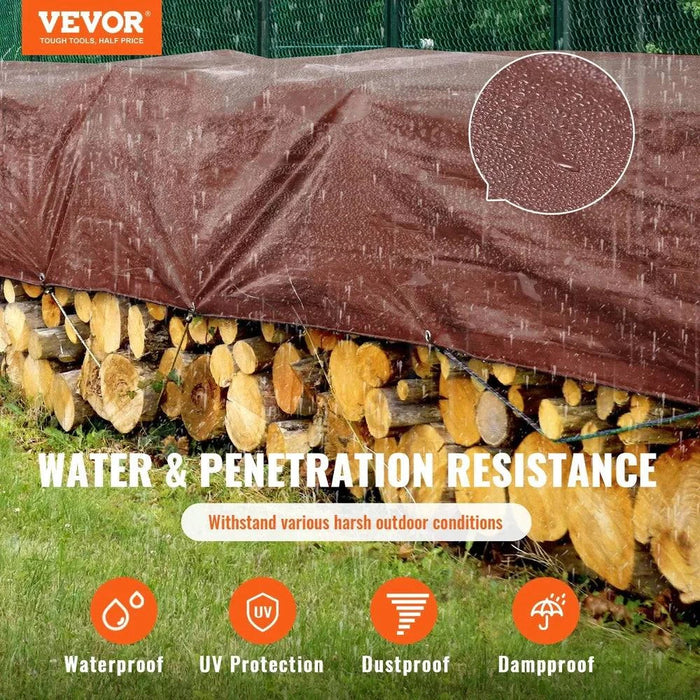 366 x 610 cm tarp made from 16-mil thick polyethylene