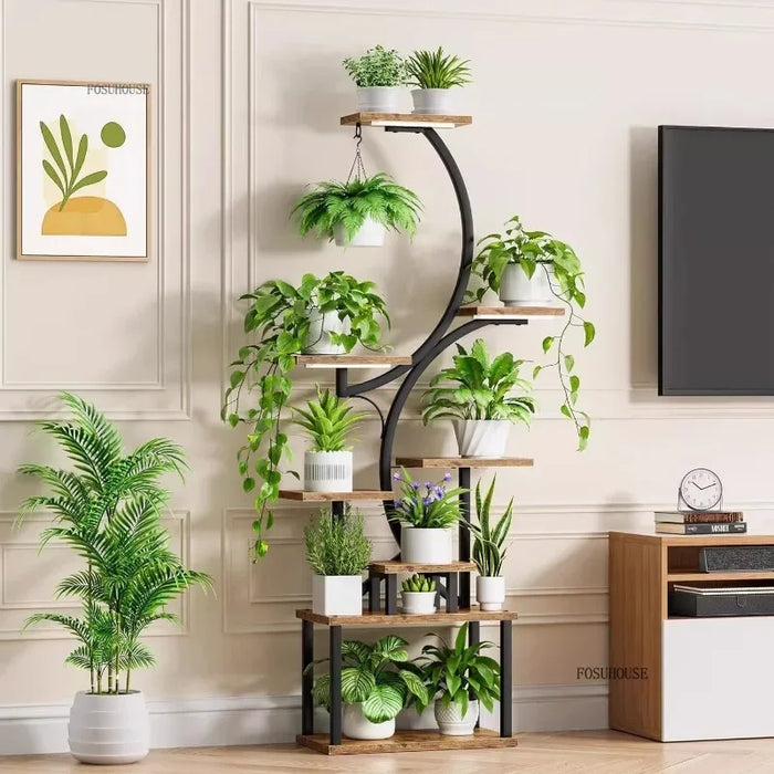 Tiered Iron Flower Pot Rack, Decorative Plant Display
