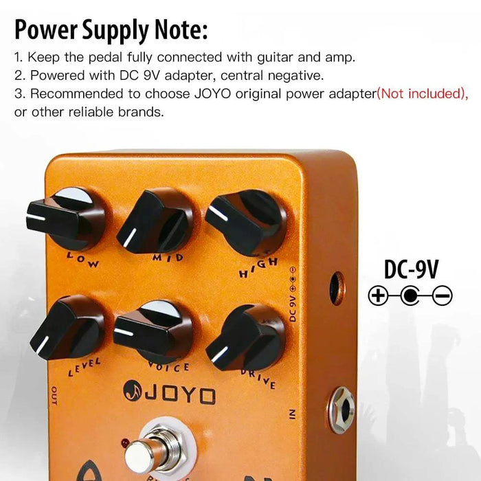 Overdrive Guitar Effects Pedal with Amplifier Simulation JF-14 add adapter