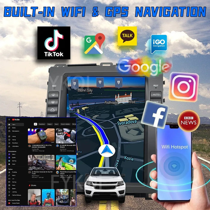 10.4" Touch Car Radio, Android 13, CarPlay, 4G, Bluetooth